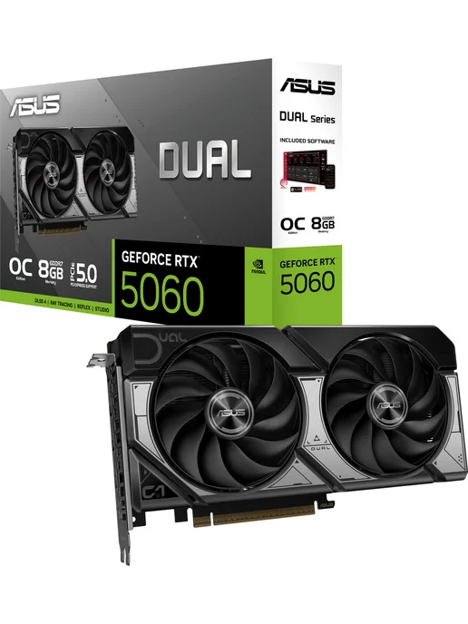 Видеокарта RTX 5060 8G Dual OC, 8 ГБ GDDR7 UltraHD