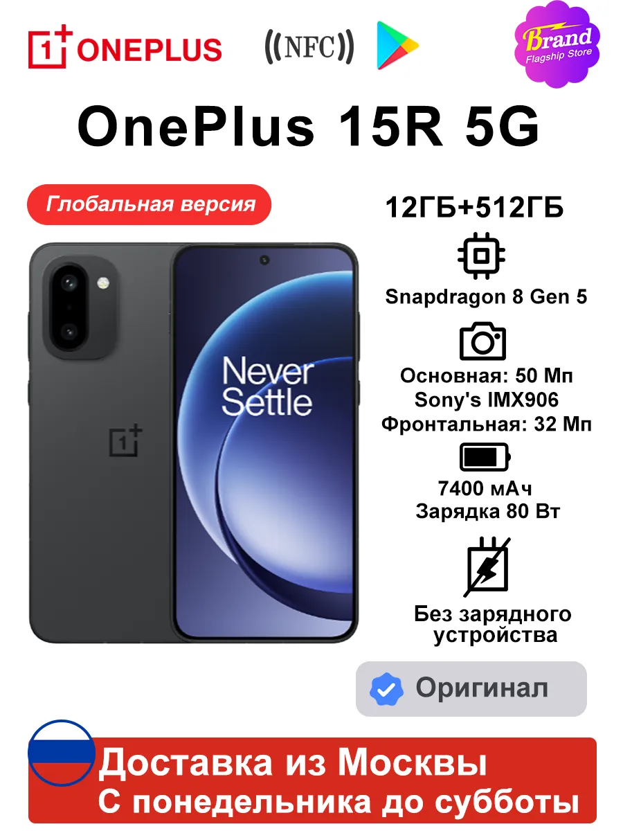 Смартфон 15R 12ГБ+512ГБ Глобальная версия Черный eSIM